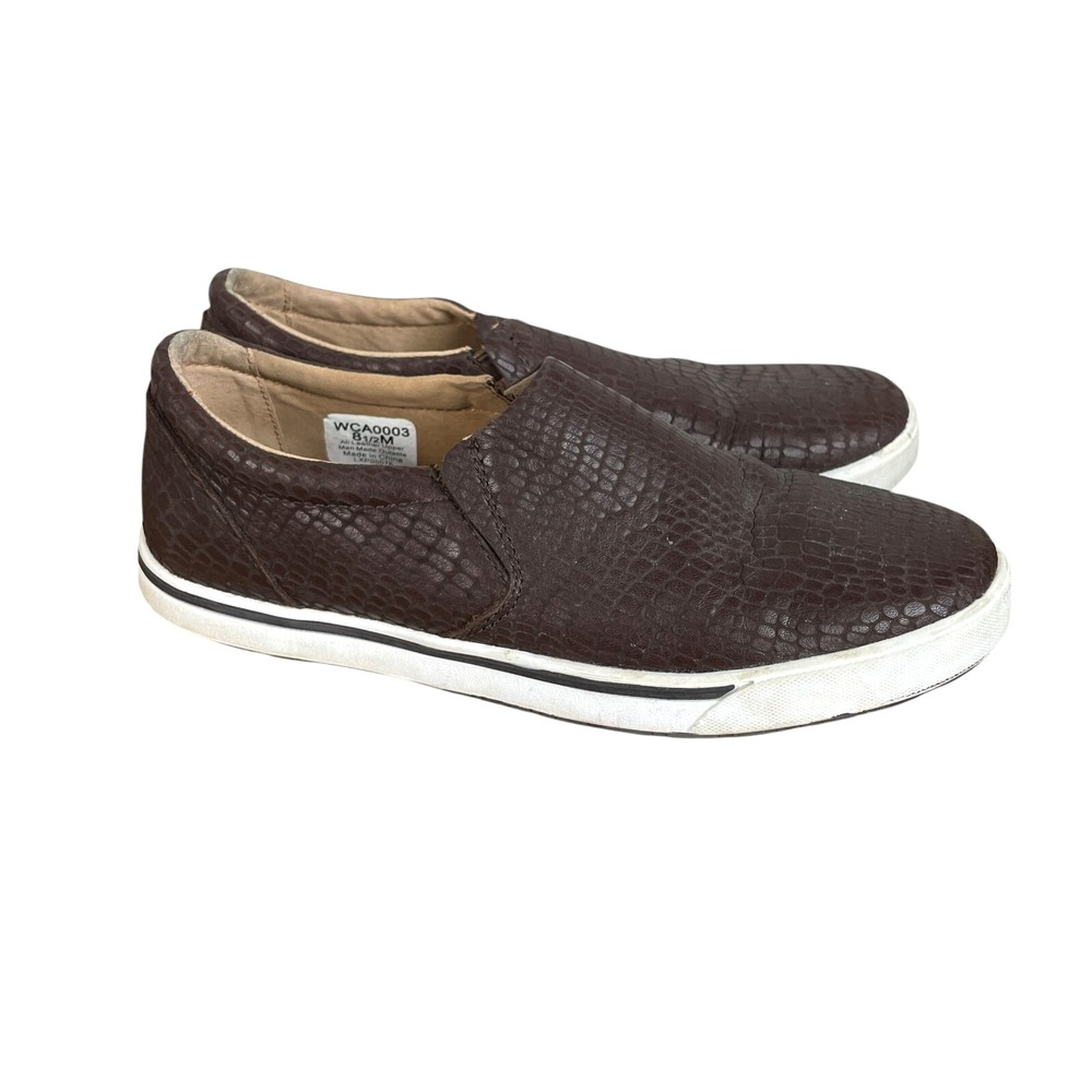 Twisted X Mens Snake Skin Print Loafer Shoes Size‎ 8.5M Brown Slip On WCA0003